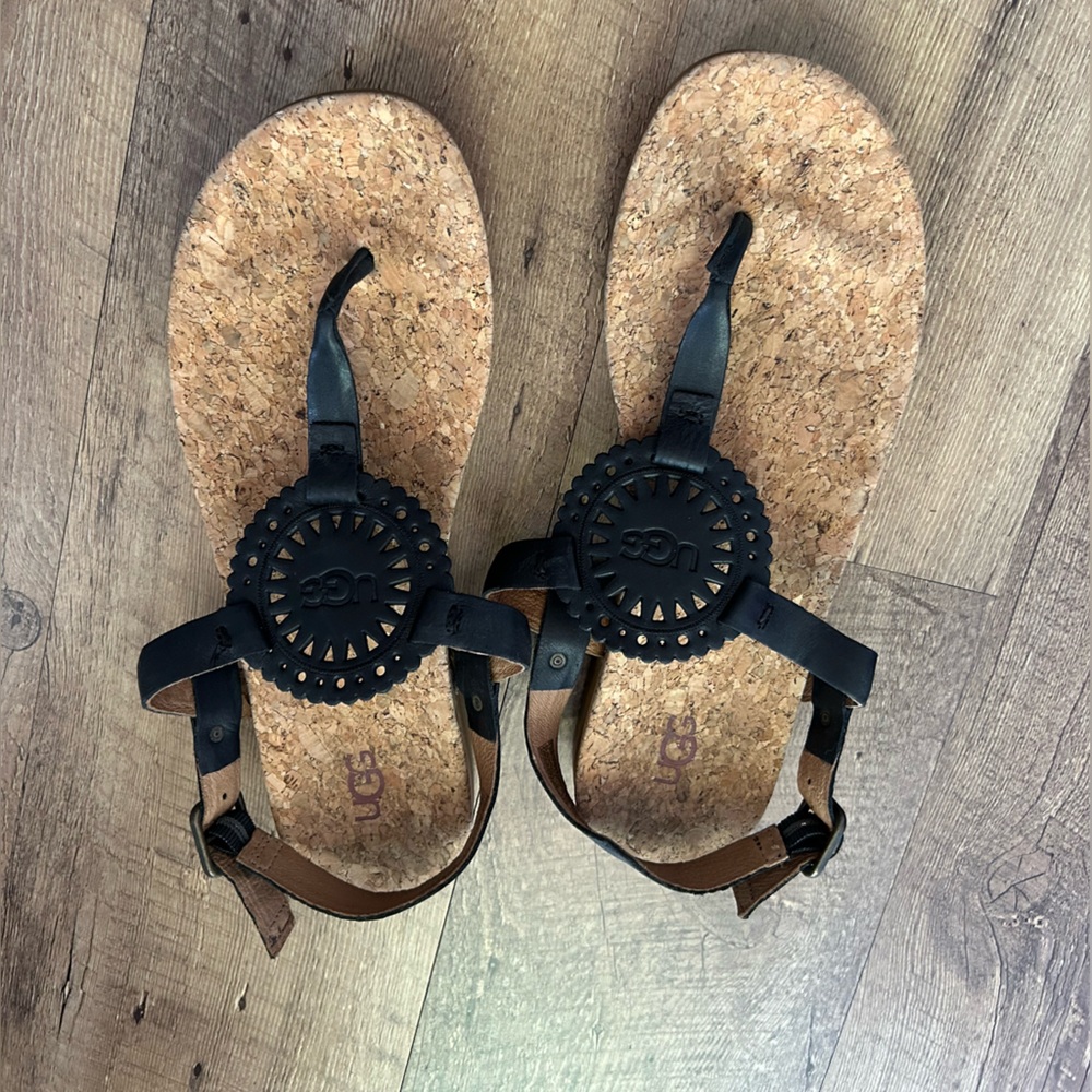 UGG Black Cork Sandals size 9